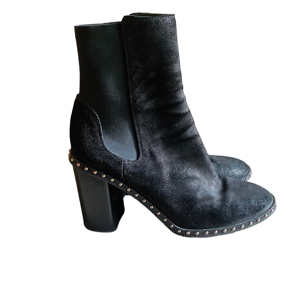 Rag & Bone Romi Waxy Studded Suede Boot in Black - Picture 3 of 9